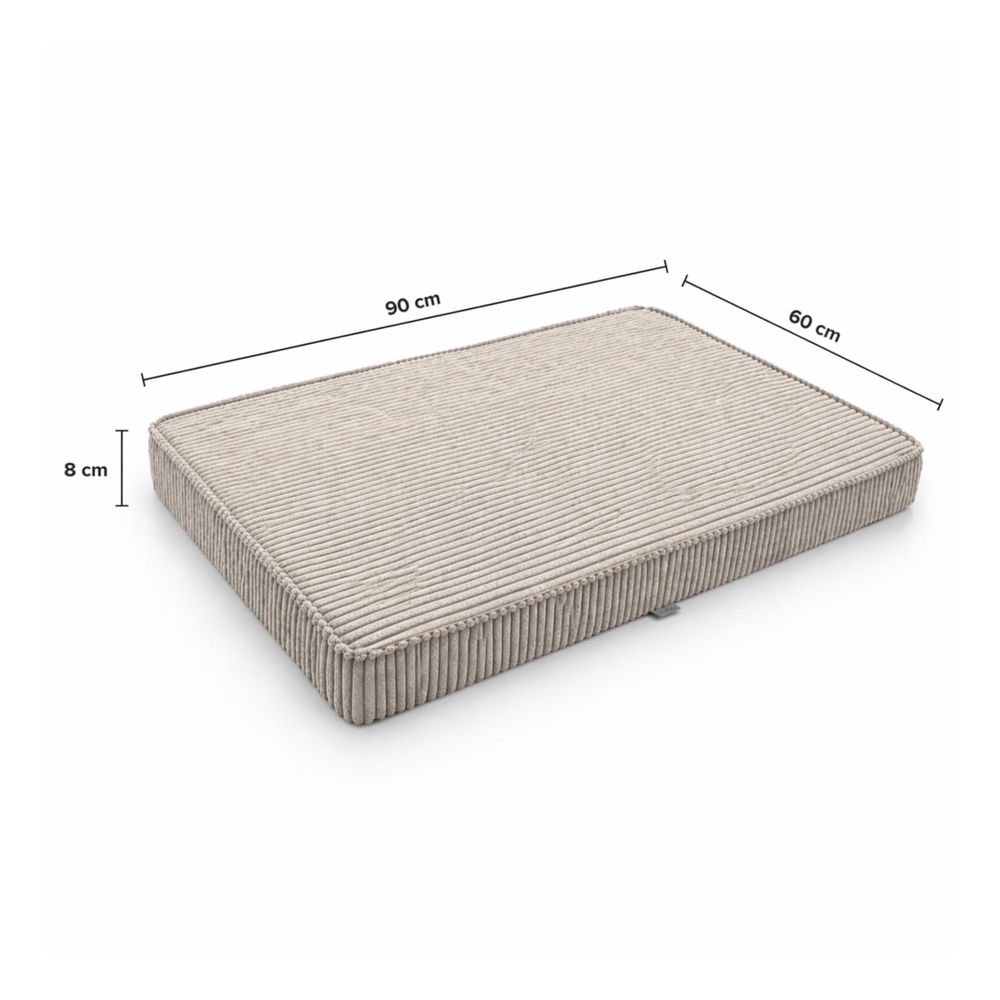 Hundebett Hundekissen Hundematte Cord Beige 90X60X8 Cm