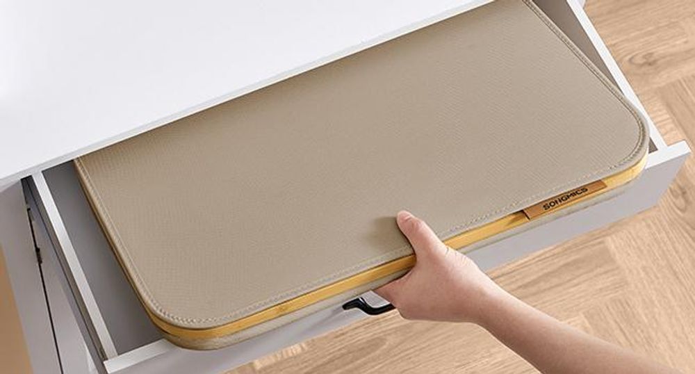 SONGMICS Wäschekorb mit Deckel, 150 L, herausnehmbarer Wäschesack,Griffe aus Bambus