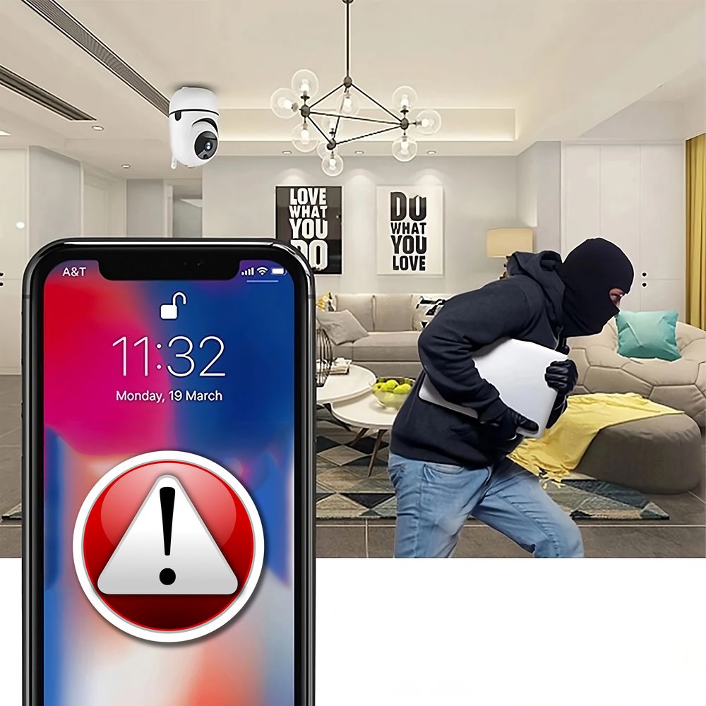 Babyphone WLAN Überwachungskamera Innen Kamera Indoor Schwenkbare 355° Bewegungsverfolgung für Babys Haustierkamera Farbnachtsicht Retoo