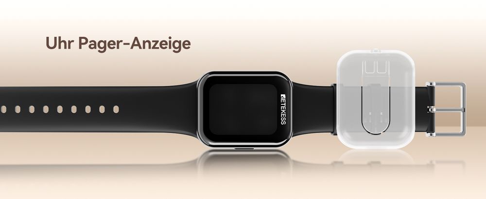 Retekess TD113-TD033 Personal Pager System, drahtloses Rufsystem, Uhr Pager Anzeige, IPX67 wasserdicht, Lange Standby-Zeit, für Restaurant, Kellnerin