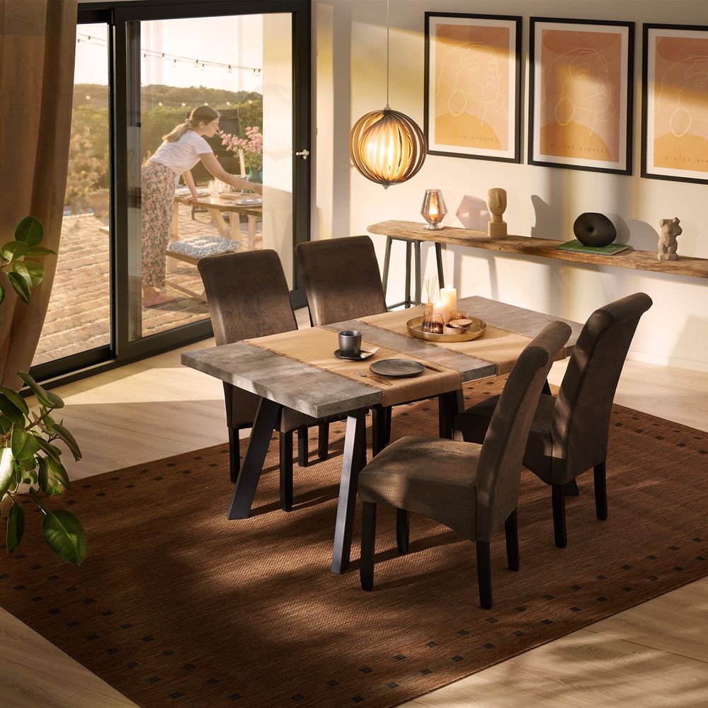 tectake® Esszimmerstuhl gepolstert mit Kunstlederbezug 44 x 63 x 106 cm