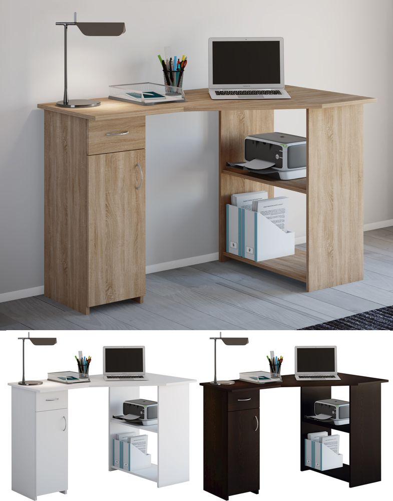 VCM Computertisch | Eckschreibtisch mit Schublade | Maße ca. H. 76 x B. 118 x T. 77 cm | Schreibtisch - Linzia