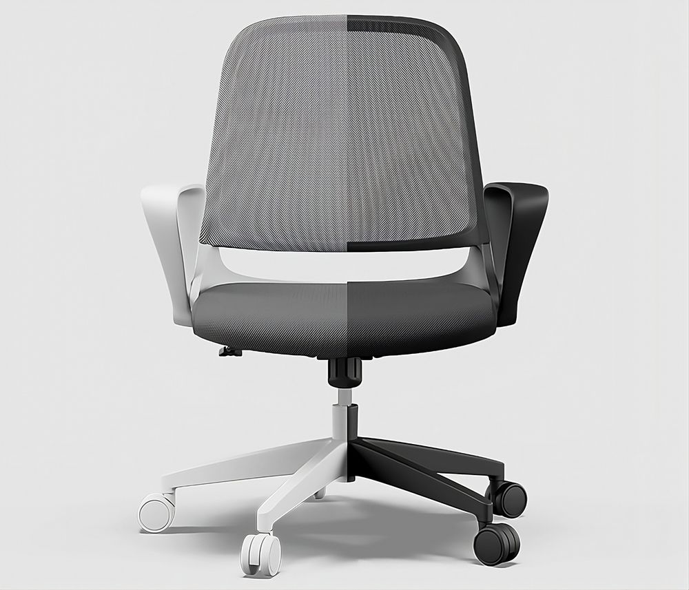 SENSE7 Sopty Ergonomischer Bürostuhl Schreibtischstuhl Weiß Klappbare Armlehnen Netzrücken Wippfunktion Homeoffice Office Chair Gummirollen 120 kg