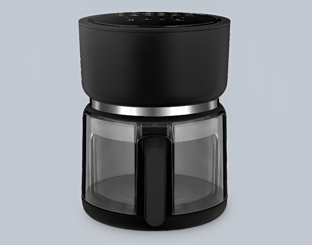 4Swiss ABB-G24 Pure Glass Heißluftfritteuse 3L Air Fryer mit Glasschublade Touchscreen 1200W Fettfrei Heißluftofen Fritteuse ohne Öl Backen