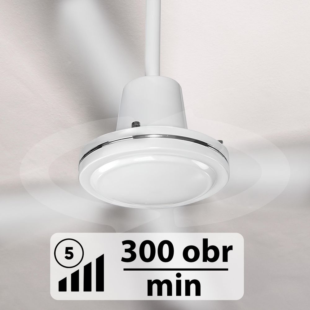EBERG HTX Deckenventilator 140 cm 5 Geschwindigkeiten mit Wandregler Schwarz