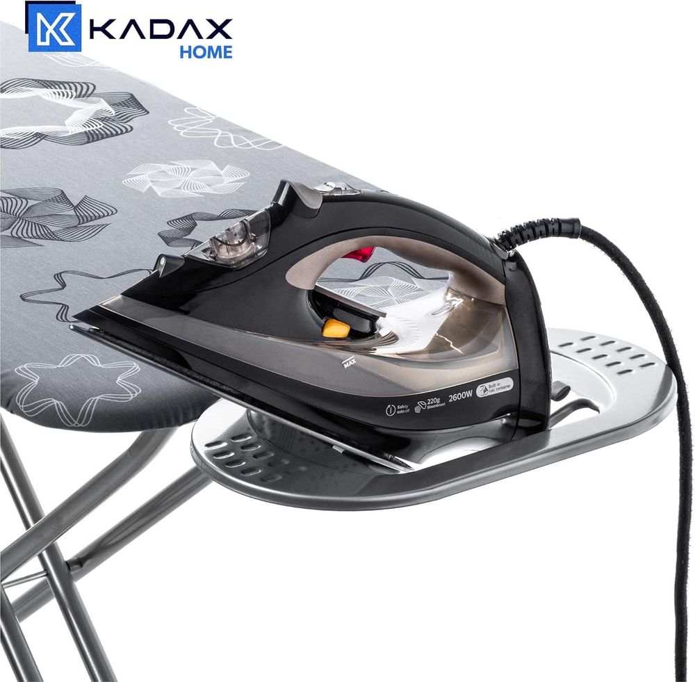 KADAX Klappbares Bügelbrett, 120x38cm Dampfbügelbrett mit Metallnetz