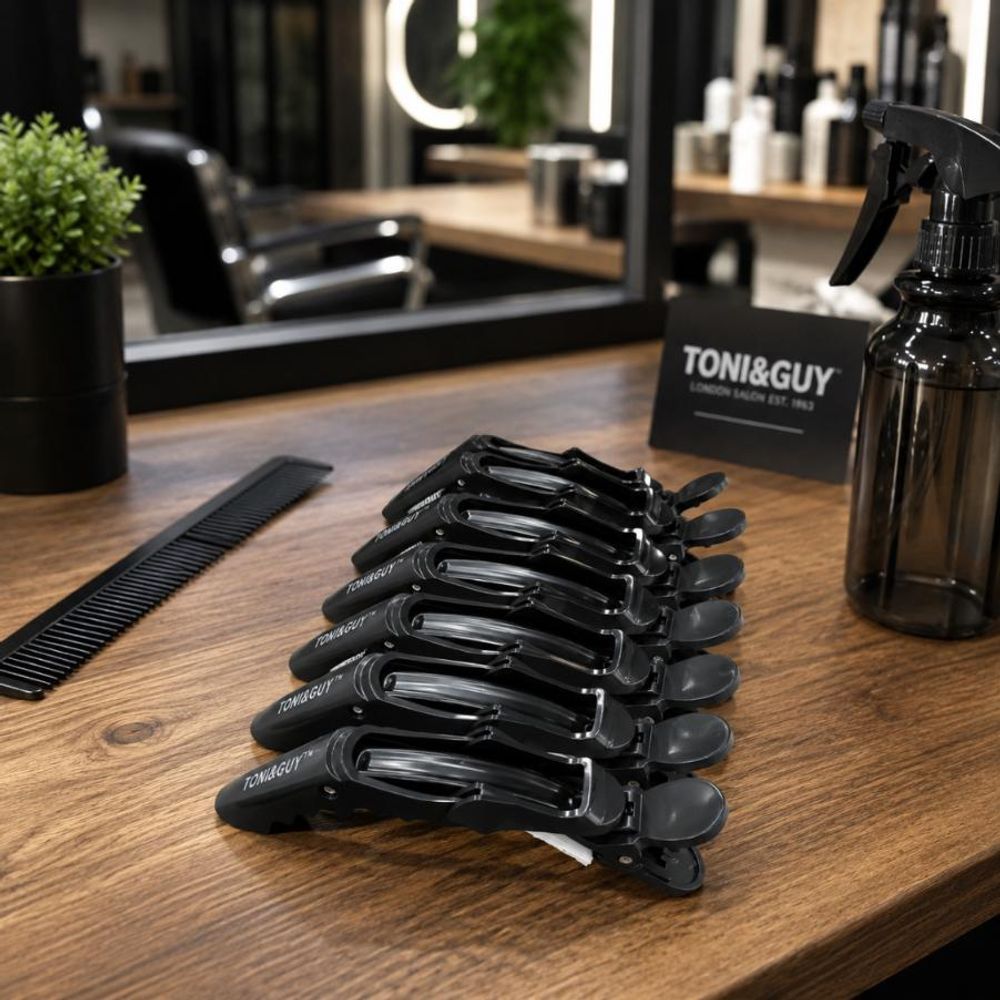 Haarclips Haarklammern Friseur Abteilklammern Krokodilklemmen Haifischklemmen Schwarz 6 Stück