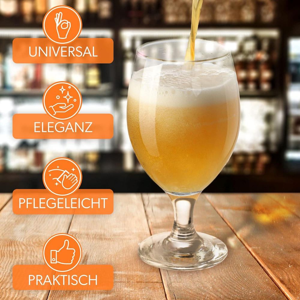 KADAX Biergläser Set "Forio", Bierseidel aus Glas, Bierglas, Transparent, 400 ml, 6 Stück