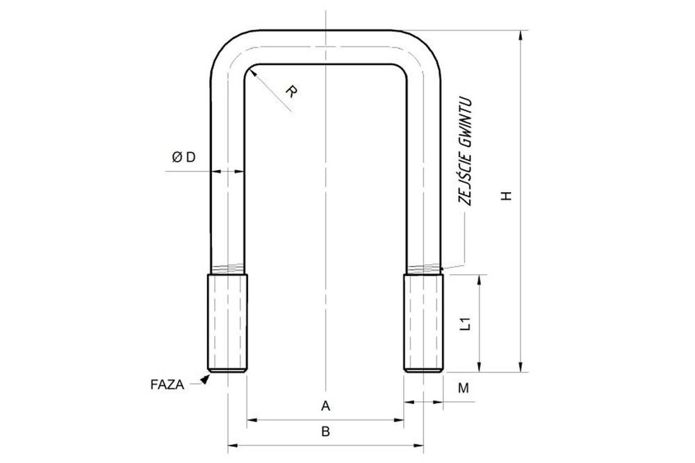 DROMET Vierkantklemme Typ C M8 35/68 (1") verzinkter Gewindebügel