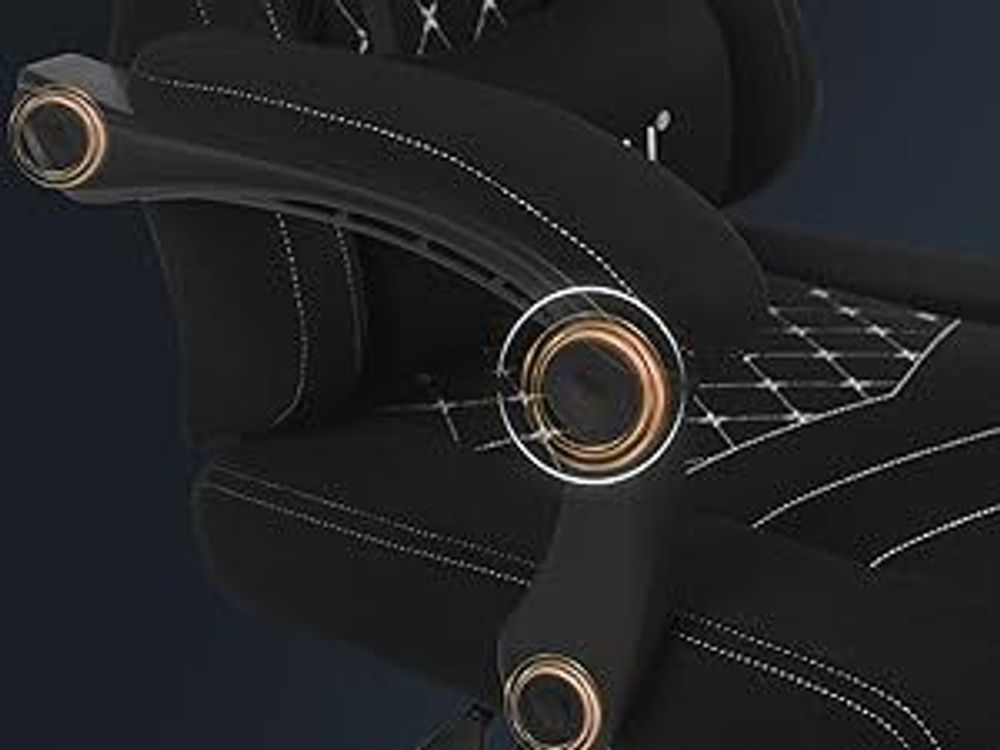 WOLTU Gaming Stuhl mit Massagefunktion, Taschenfederkissen, ergonomisch, Netzstoff, Schwarz