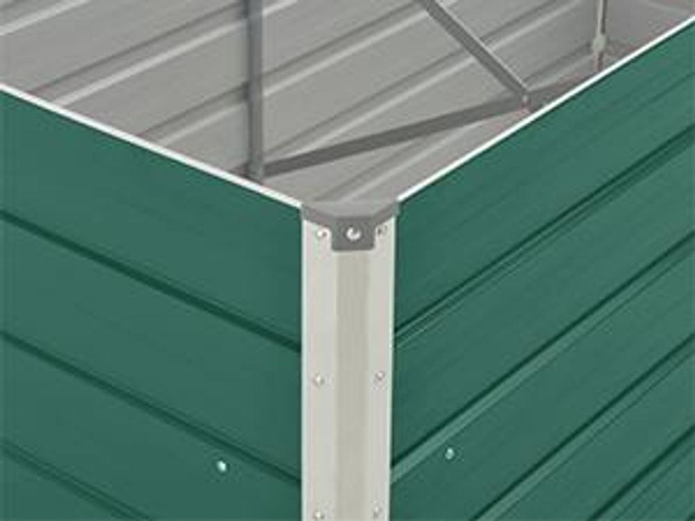 vidaXL Letto rialzato 160 x 80 x 77 cm Acciaio zincato Verde