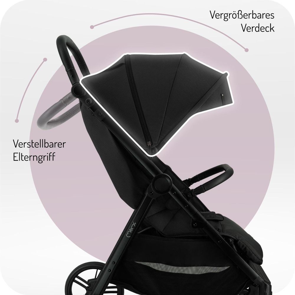 MoMi CLARA Buggy Kinderwagen bis 22 kg - Tasche, Moskitonetz, Regenschutzfolie, Becherhalter, Fußdecke
