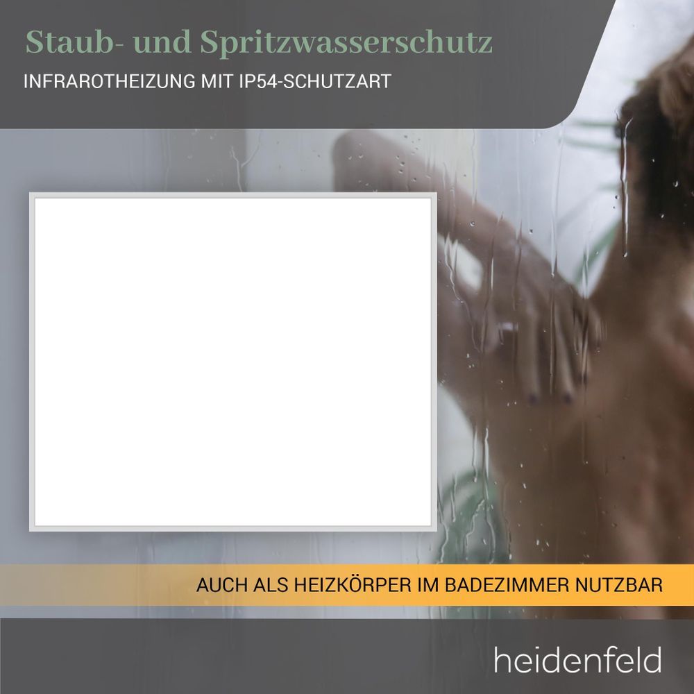 Heidenfeld Infrarotheizung HF-HP110 | Bis 19 m² - mit App - Fernbedienung - Wand- und Deckenheizung - Heizkörper - Flachheizung - Infrarot (800 Watt)