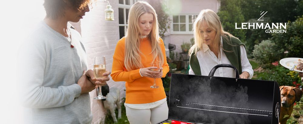 Grill węglowy ogrodowy LEHMANN NEVADA z pokrywą zamykany stołowy przenośny beczka BBQ