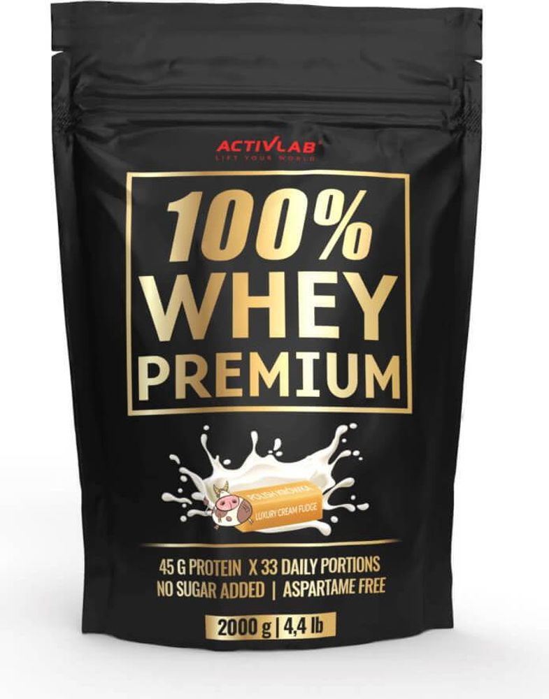 Activlab 100% Whey Premium – 2000 g, Sabor Caramelo con Leche, Concentrado de Proteína de Suero WPC 75%
