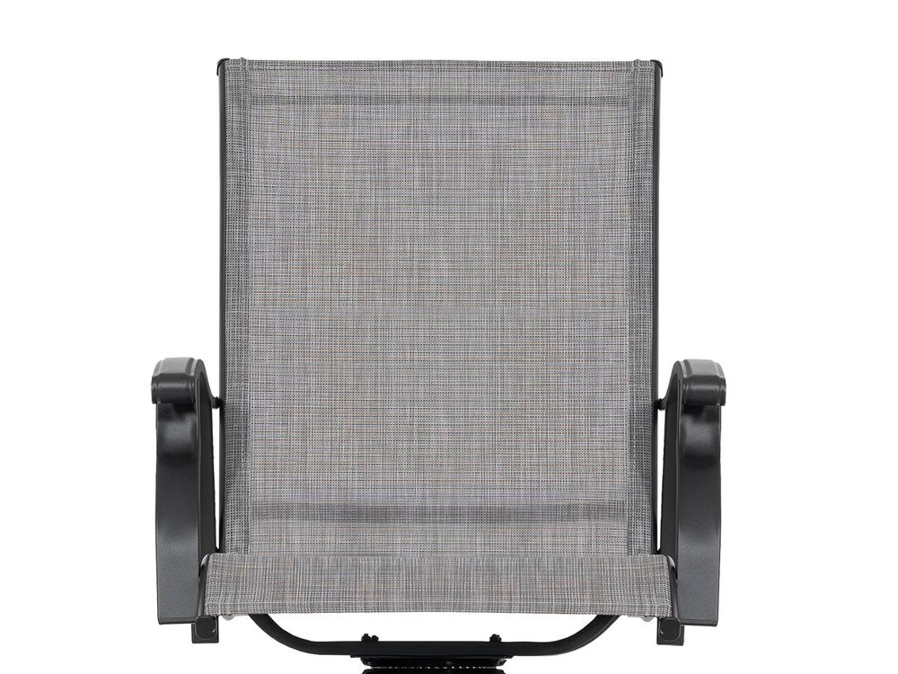 Avestar drehbare Garten-Barhocker 2er Set, hohe Gartenstühle, Barstühle mit Fußstütze, hoher Rückenlehne, wetterfeste Hochstühle aus Textilene, Grau