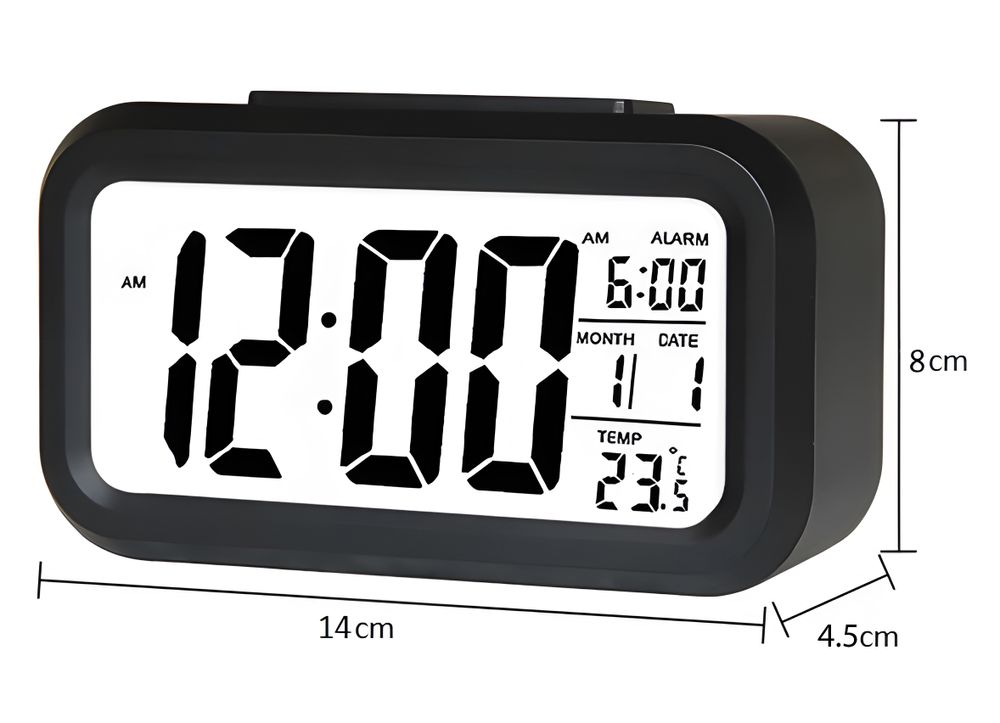 Digitaler Wecker LED Digital Digitaluhr Wanduhr Datum Temperatur 12h 24h USB 3D Alarm Clock Schlafzimmer Büro Dimmbar Zeit Uhr Schwarz Retoo