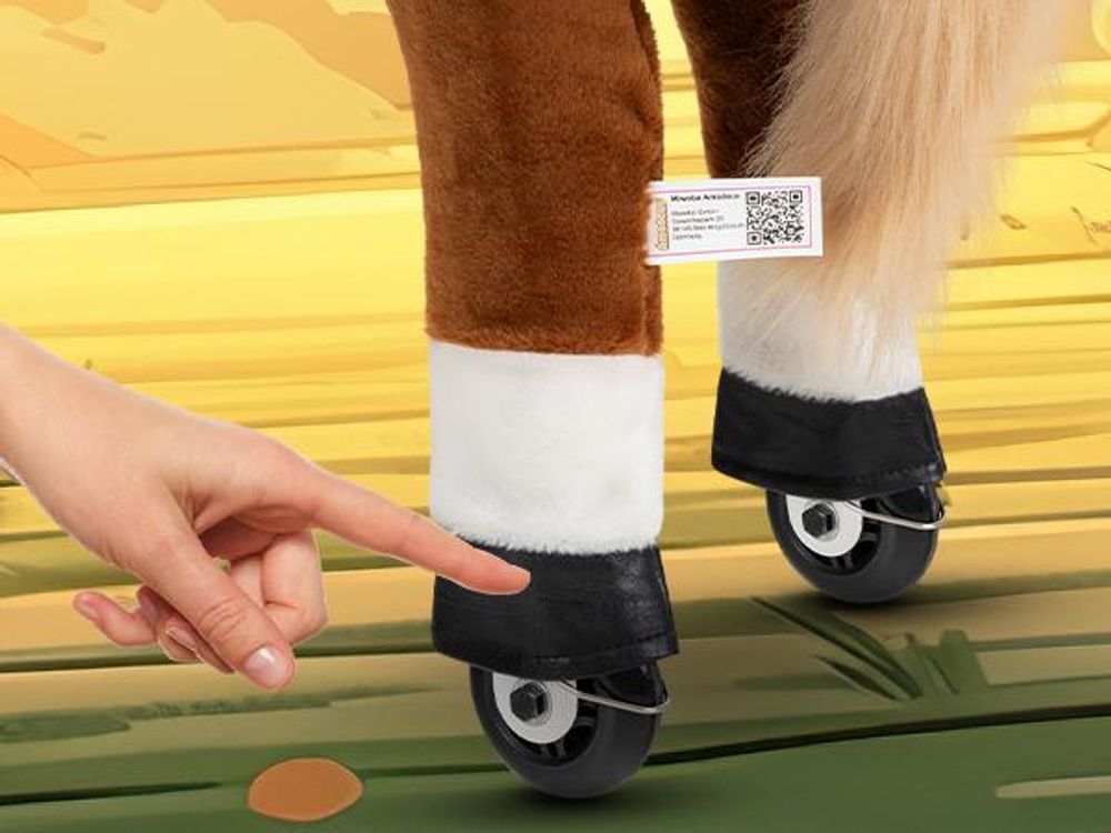 Miweba Pony Amadeus | Spiel Pferd für Kinder - Schaukelpferd - Stehpferd zum draufsitzen - Reitpferd - Indoor & Outdoor - Rücklaufbremse - 3-5 Jahre