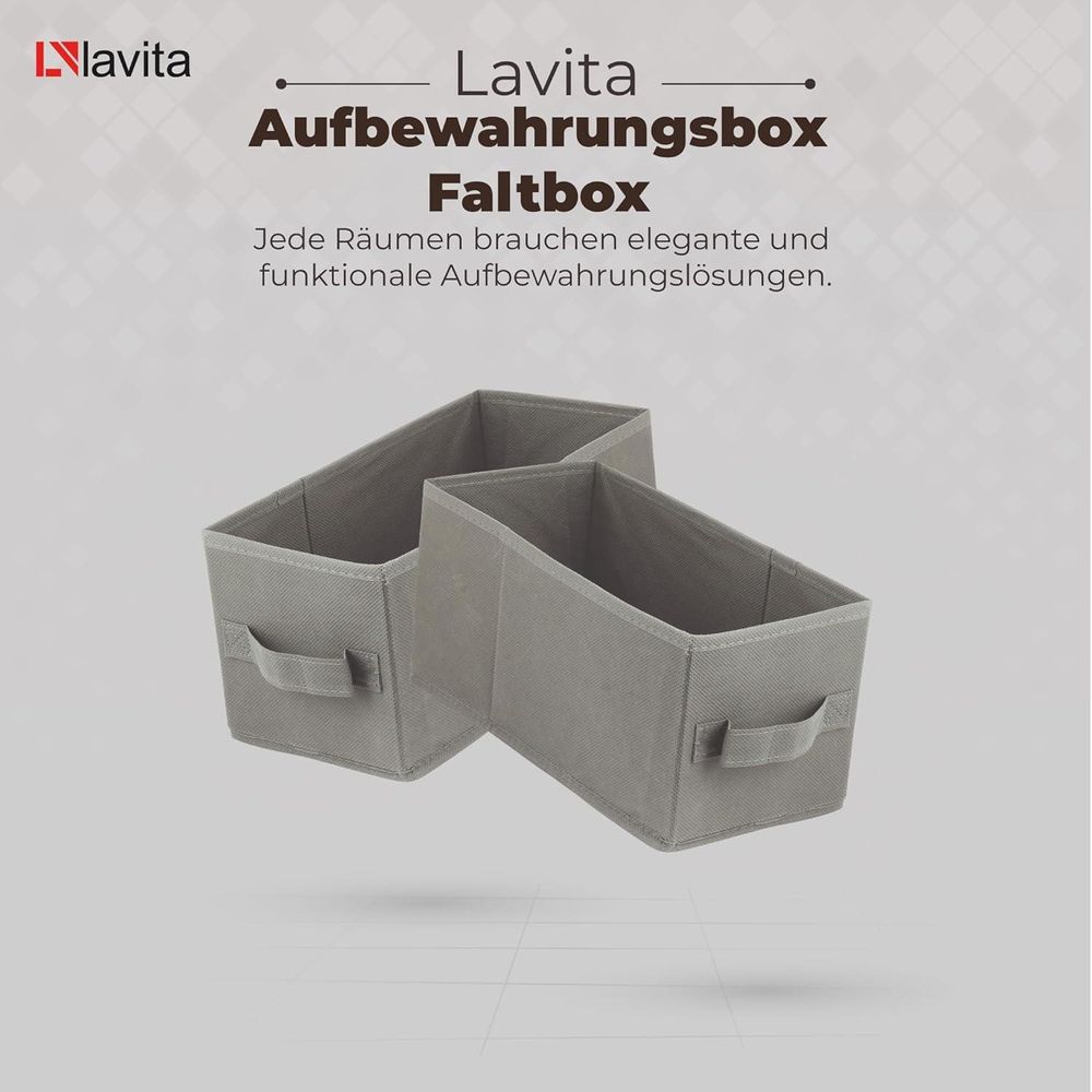 Lavita Storage Box | faltbare Aufbewahrung Boxen 15 x 31 x 15 cm | Schubladen-Organizer Box| Ordnungssysteme für Kleidung | Kleideraufbewahrung & Organisation | dunkelgrau | 1 stück