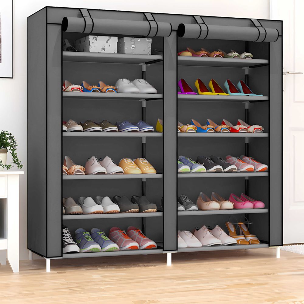 Schuhschrank Faltschrank Stoffschrank 120x30x110cm Stoffgarderobe Textile für Schuhe Kleiderschrank Schuhregal materielle mit 12 Ablagefächern Retoo