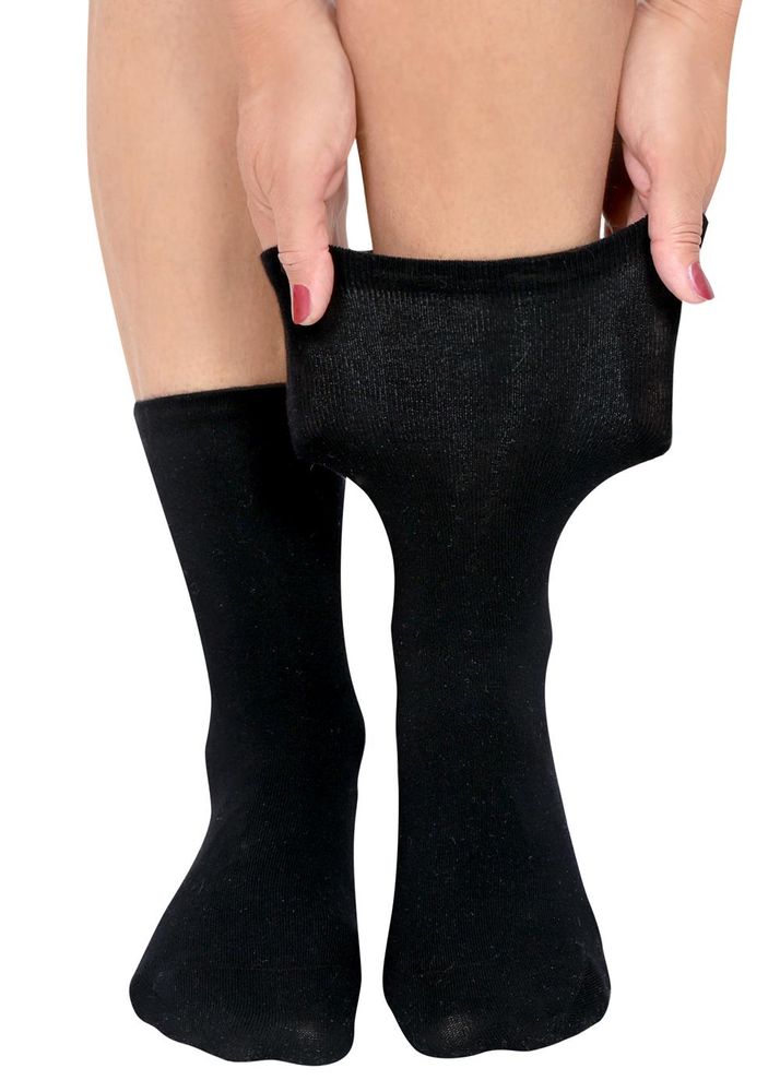 Schwarze Diabetiker Socken mit besonders dehnbarem Komfortbund