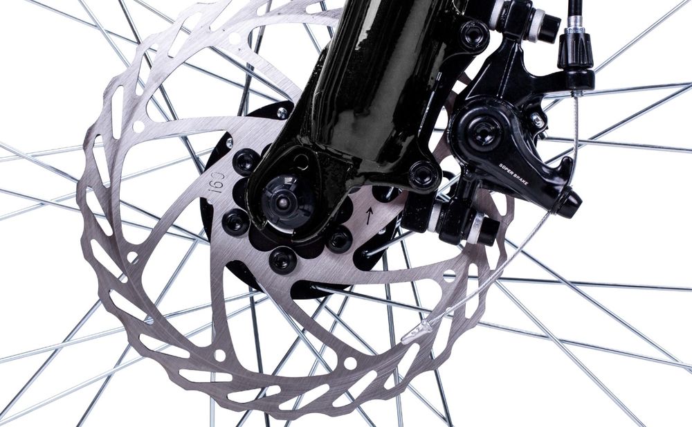 Bergsteiger Buffalo 26 Zoll Mountainbike, geeignet ab 155 cm, Scheibenbremse, 18 Gang-Schaltung,  Licht, Schutzblech, Vollfederung