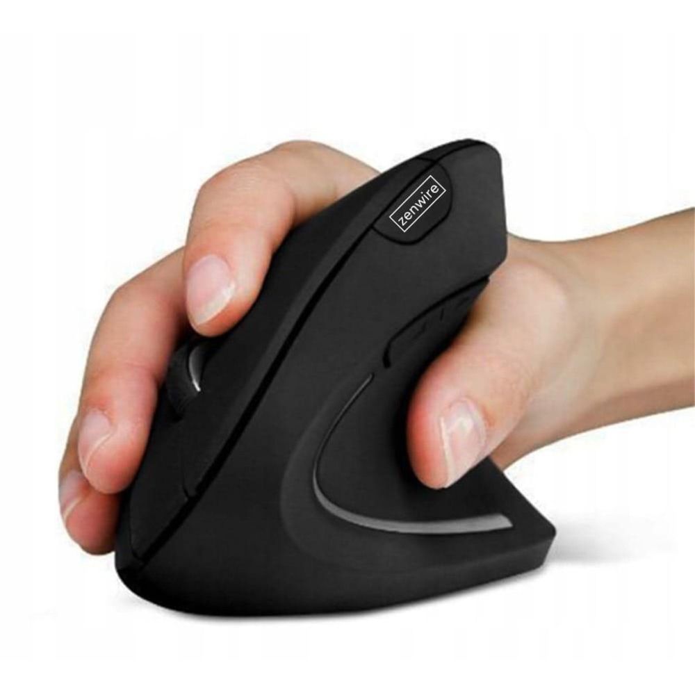 Maus - Vertikale Maus - Kabellos - Ergonomisch - Schwarz - USB - für PC Laptop - 6 Tasten