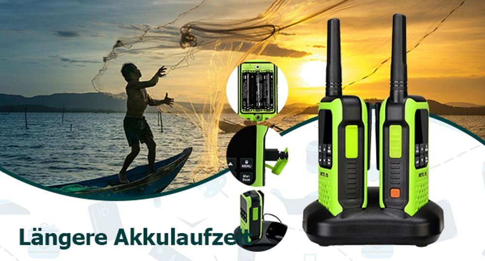 Retevis RT649P Walkie Talkie, Schweben Wasserdichter IP67 Funkgerät, PMR 446 Lizenzfrei, 16 Kanäle,SOS-Alarm,LED-Fackel, Walkie Talkie mit Akku für Erwachsene Skifahren Surfen (2er)