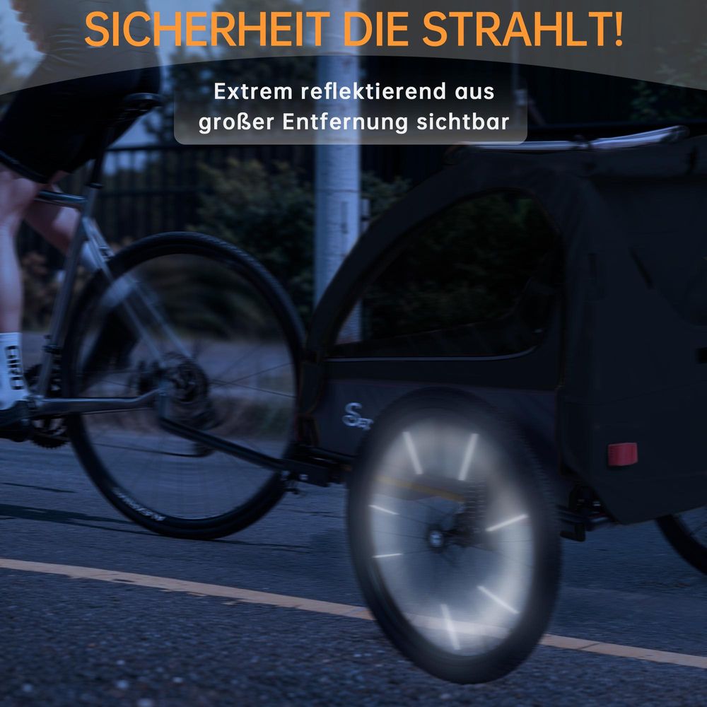 BT920 2‑in‑1 Kinder‑Fahrradanhänger, Aluminium‑Rahmen, 40 kg Tragfähigkeit, für 1‑2 Kinder, Maße: 75 × 28 × 71 cm，Schwarz
