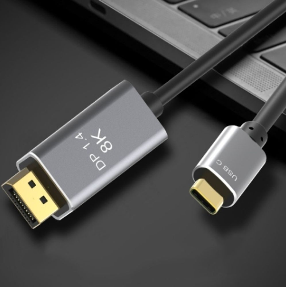 Kabel - USB-C auf DisplayPort - 8K 5K 4K - 240 Hz - Thunderbolt 3.0 4.0 - 2 m - für Apple - fur Andoid