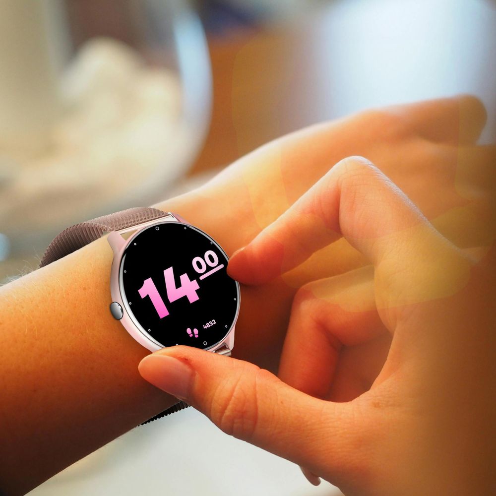 Smartwatch Smart Watch 45mm DT-88 Armbanduhr mit Touchscreen Sport Band Fitness Armband Black Watch Geschenk Call Android iOS Herren Damen Rosa Retoo