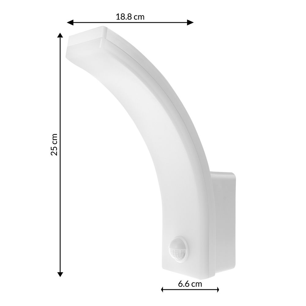2x Maclean Bewegungsmelder LED-Lampe PIR-Bewegungsmelder weiß 20W IP65 2000lm neutralweiß (4000K) MCE512 W