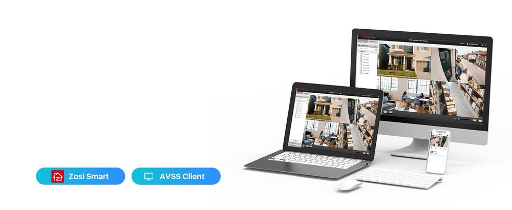 ZOSI 2,5K PoE Überwachungskamera Aussen Set, 8CH 5MP NVR mit 2TB HDD, 4X 4MP PoE Dome Kamera Überwachung Set mit Audio, Personenerkennung, 100ft Nacht