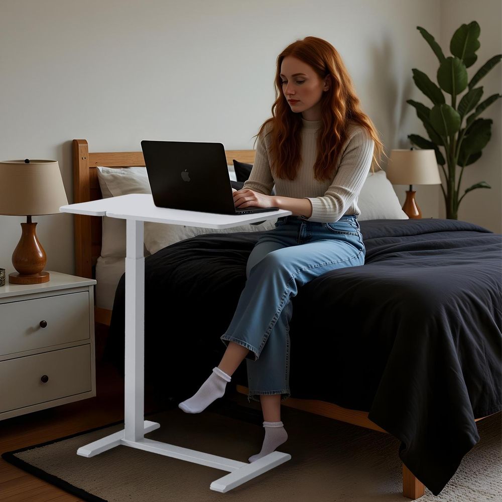 Mobiler Schreibtisch/Laptopständer Maclean weiß höhenverstellbar 76-109cm max. 30kg  MC-120 W