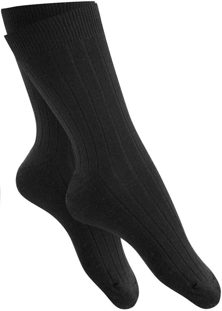 Schwarze Arbeitssocken mit Frotteesohle und hohem Baumwollanteil