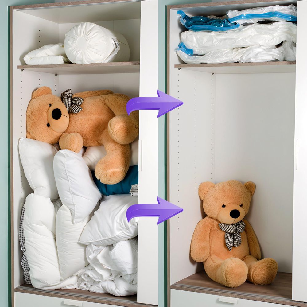 Vakuumbeutel 10 Stück in 2 Größen 50x60cm 70x100cm Aufbewahrungsbeutel Reise wiederverwendbar dichte Vacuum Bags für Kleidung und Bettwäsche Retoo
