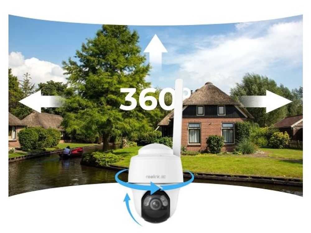 Reolink Go PT Ultra+Solar Panel, 4K 8MP 4G LTE PT venkovní bezpečnostní kamera na baterie, 360° pohled, inteligentní detekce, barevné noční vidění, s 32GB microSD