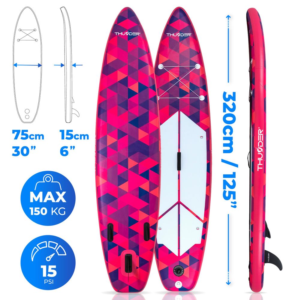 Thunder Volca Stand Up Paddle Board 320 x 75 x 15 cm Rose 150 kg