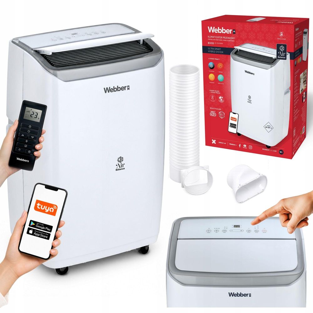 Klimatizácia Webber 16 000 BTU 4 v 1 s Wi-Fi, funkciou kúrenia a odvlhčovačom vzduchu pre priestory do 59 m²
