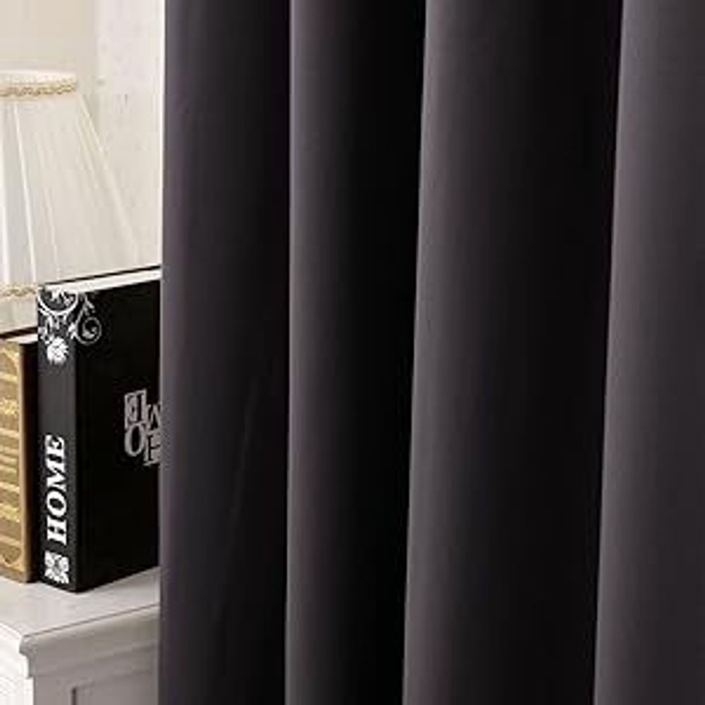 WOLTU 2er Set Gardine blickdicht 250 g/m² mit Kräuselband : Anthrazit 135x225 cm Farbe: Anthrazit Größe: 135x225 cm