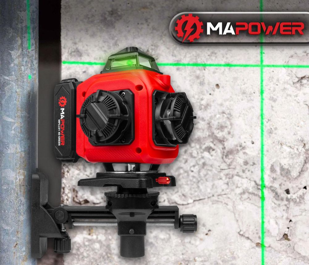 Poziomica laserowa MAPOWER płaszczyznowa 4D laser krzyżowy 360 zielony