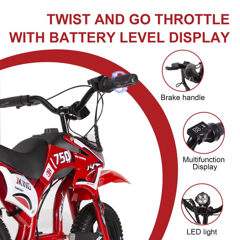 C6 Elektro-Kinder-Motorrad,250W,25.2V 2.6Ah,Multifunktionsdisplay,10.7 kg Netto,LED-Frontlicht