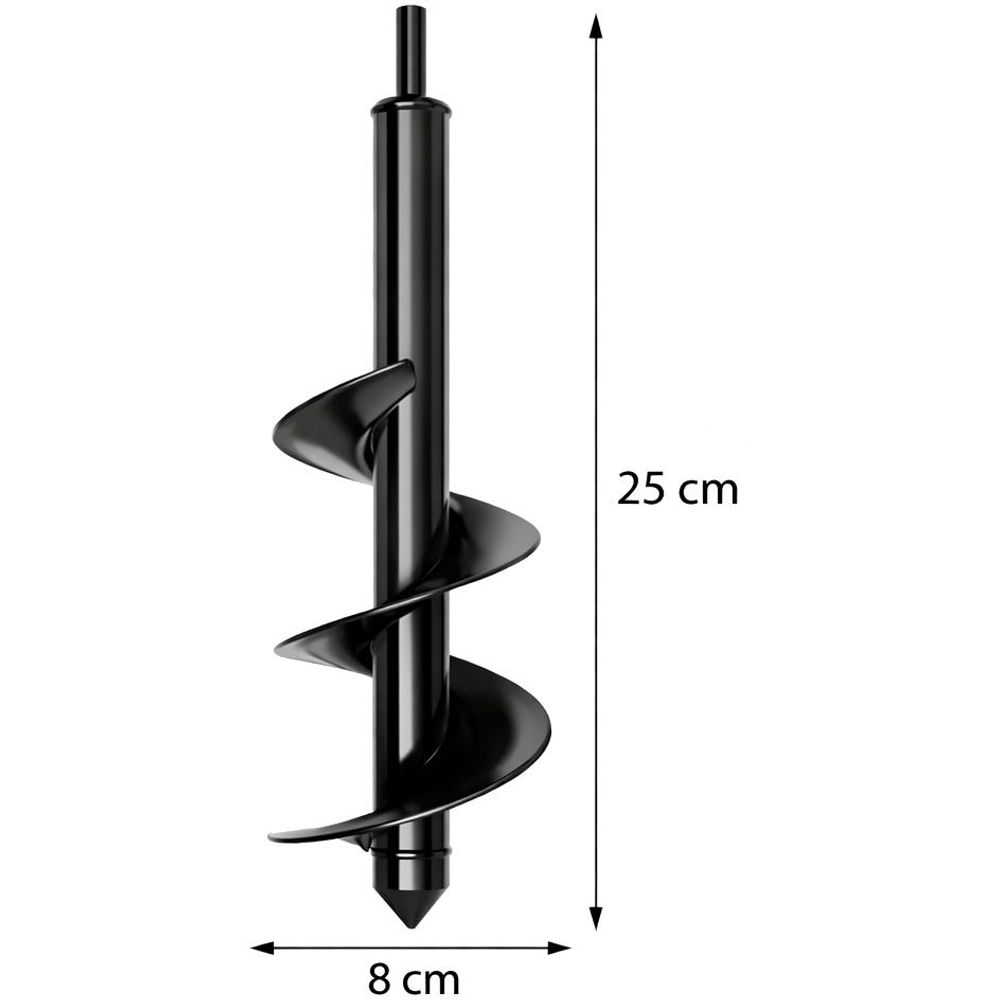 LUXTOM | Gartenbohrer, 8x25cm, für Bohrmaschine, Grabungswerkzeug, Garten Erdbohrer