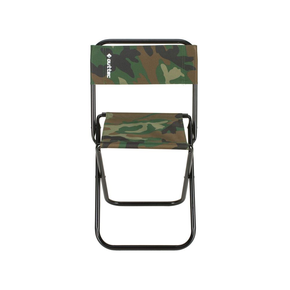 Faltbarer Campingstuhl mit Camouflage-Bezug, Ansicht von vorne