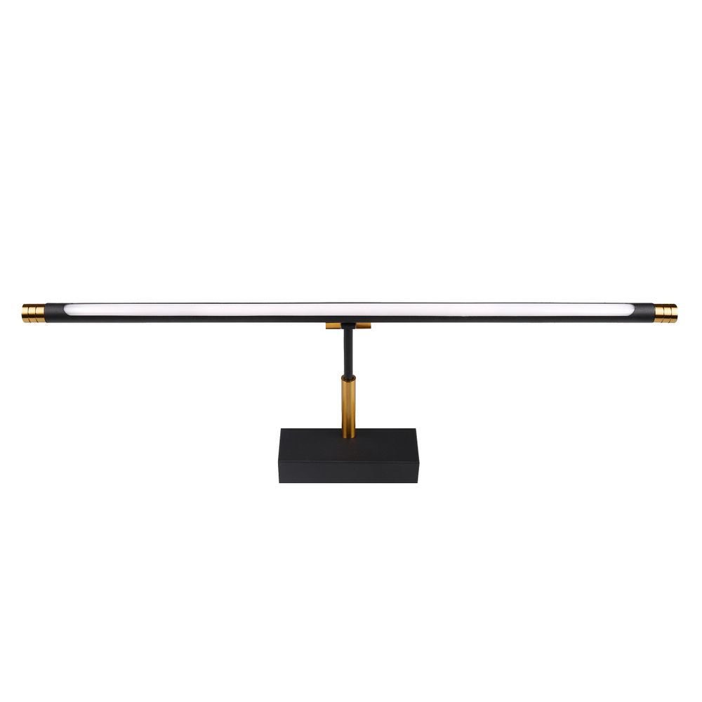 MasterLED LED Spiegelleuchte 56cm Schwarz-Gold 12W Neutralweiß Bad Spiegellampe Schrankleuchte Aufsatzleuchte Klemmmontage