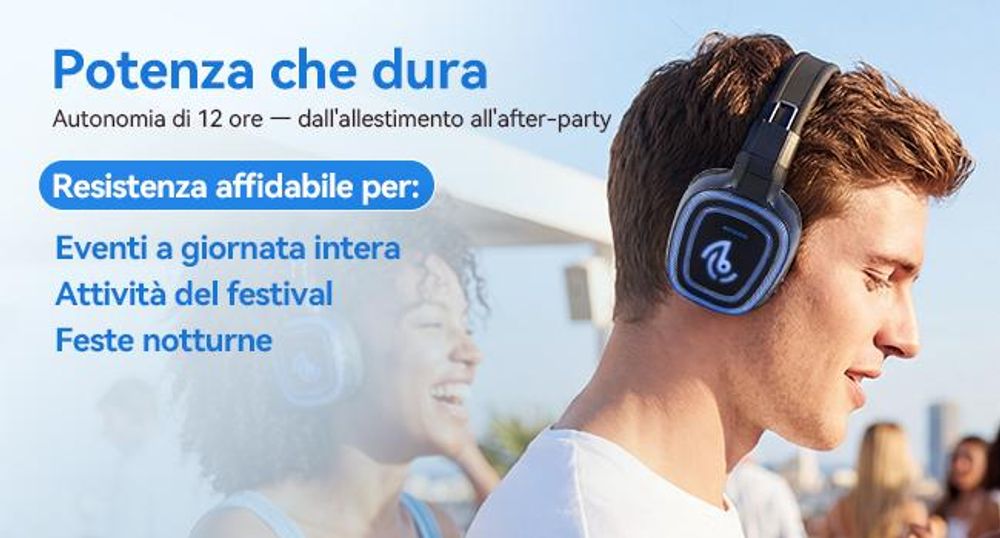 Retekess TA004S Silent Disco: cuffie wireless, sistema audio versione migliorata, 6 canali con Bluetooth, pieghevoli, per TV, yoga, meditazione