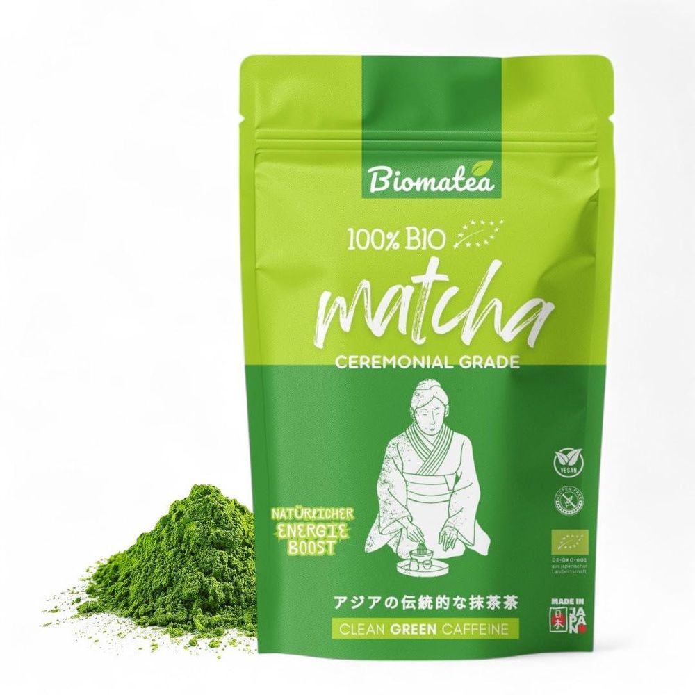 Biomatea Japanischer Matcha Tee Pulver, Ceremonial, 100g, aus Kagoshima