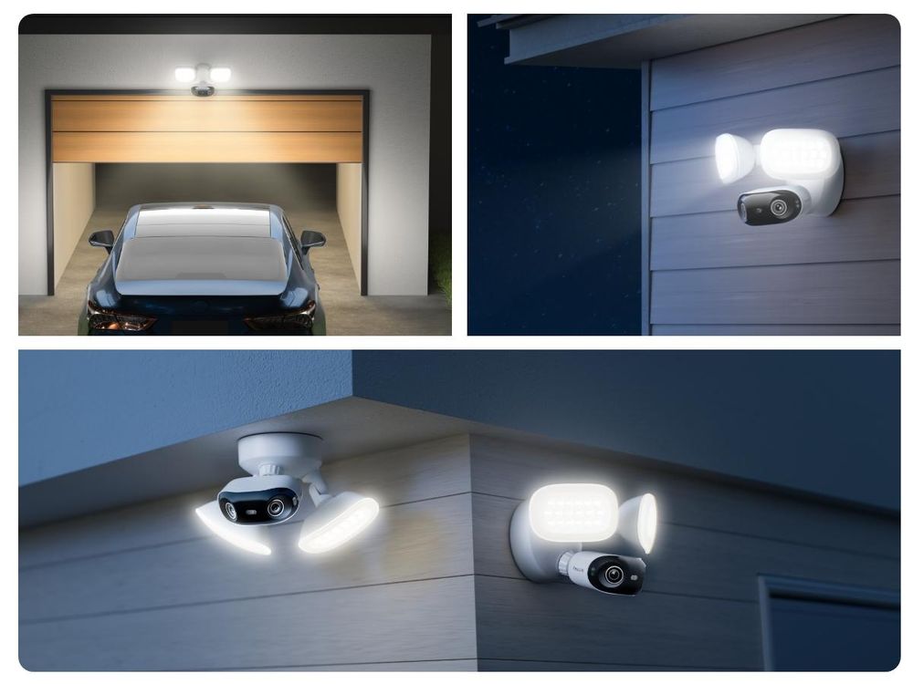 Reolink Elite Floodlight WiFi, 4K 8MP kabelgebundene Flutlicht Überwachungskamera, 180°-Panorama, Dualband Wi-Fi 6, 3000 Lumen, Lokale KI-Videosuche