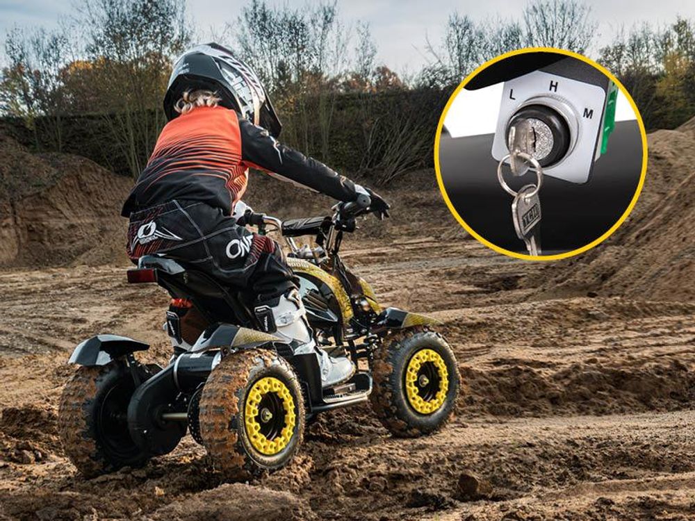 Elektro Kinderquad Cobra | 800 Watt - Pocket Quad bis 24 km/h - Elektroquad - Kinder Fahrzeug - Mini Quad - Elektroauto - Batterie (Grün/Schwarz)