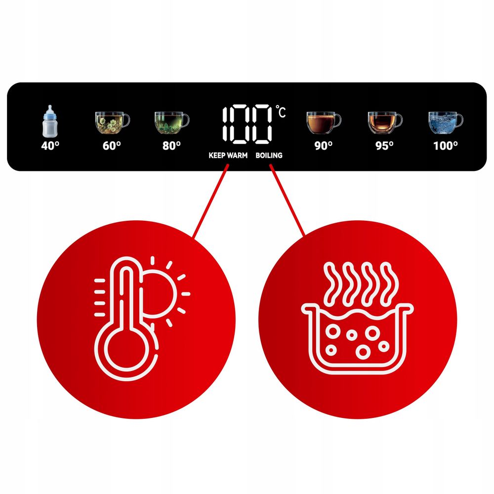 LED-Touchpanel des Webber WK125 Wasserkochers